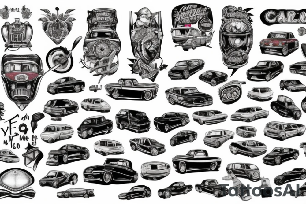 cars, full sleeve tattoo idea