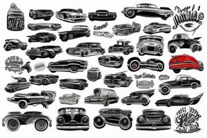 cars, full sleeve tattoo idea