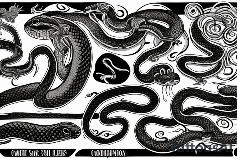 Smoking snakes tattoo idea