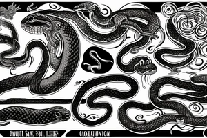 Smoking snakes tattoo idea