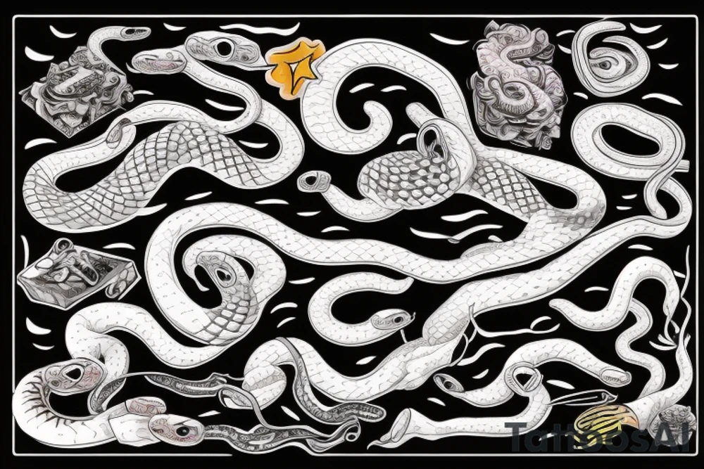 Smoking snakes tattoo idea