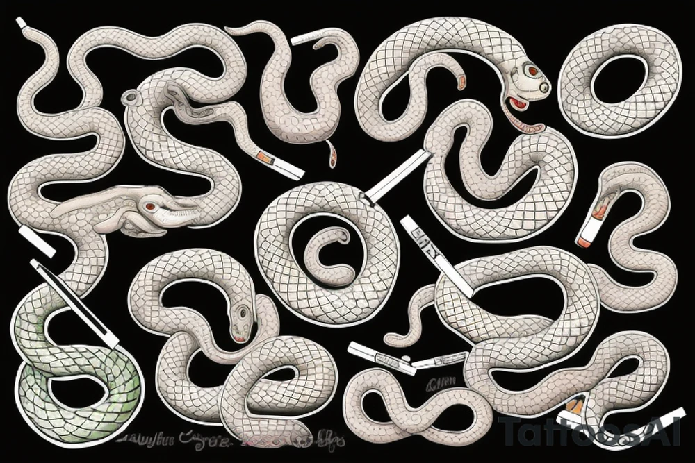 Smoking snakes tattoo idea
