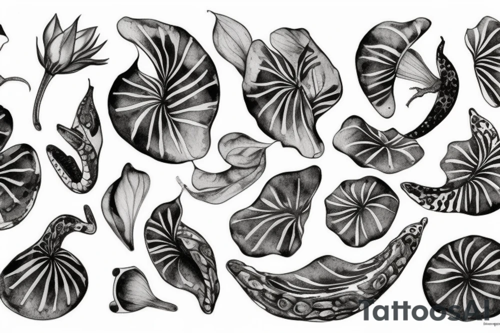 rafflesia and hisbiscus tattoo idea