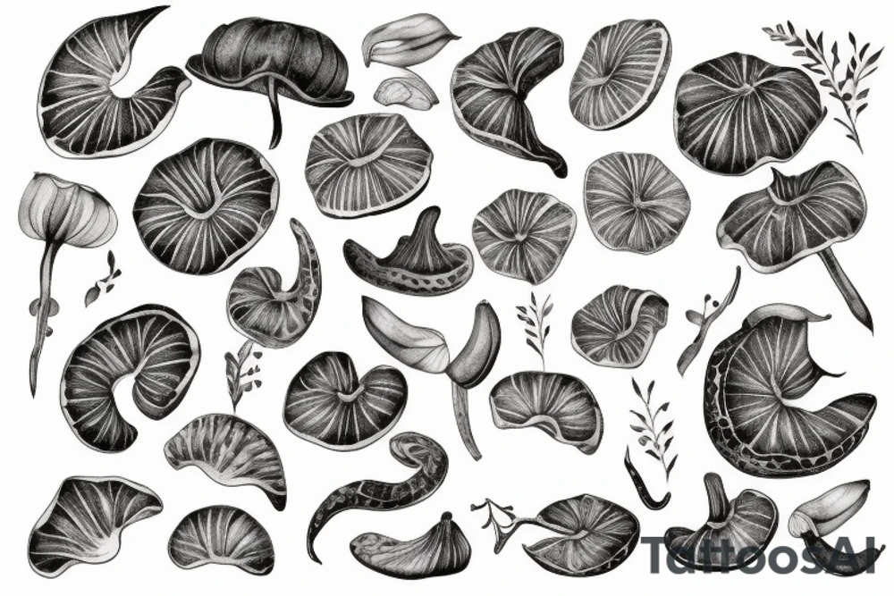 rafflesia and hisbiscus in a string tattoo idea