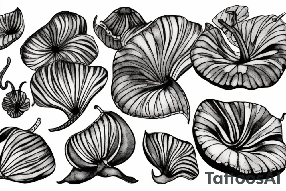 rafflesia and hisbiscus in a string tattoo idea