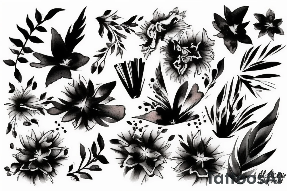 kl city brushstroke design tattoo idea