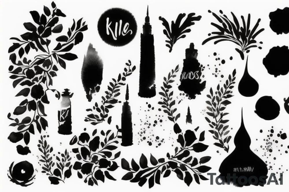 kl city brushstroke design tattoo idea