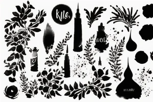kl city brushstroke design tattoo idea