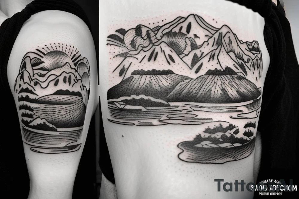 Sabah state landscape tattoo idea