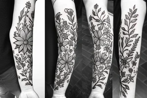 Sword with edelweiss flower tattoo idea