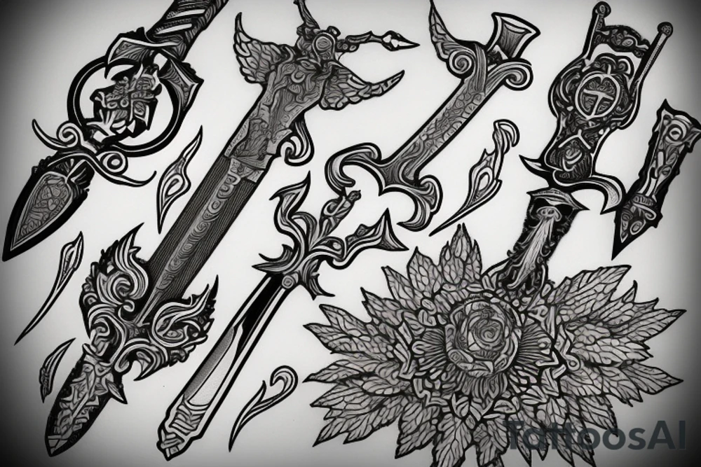 Sword and edelweiss tattoo idea
