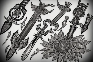 Sword and edelweiss tattoo idea