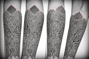 Sword and edelweiss tattoo idea