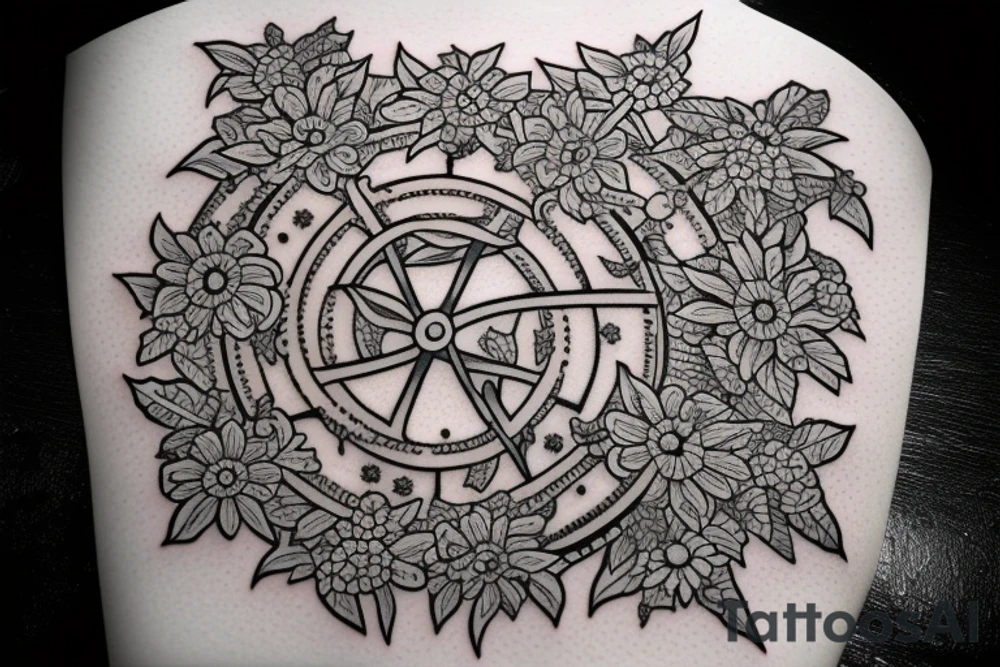 Sword and edelweiss tattoo idea