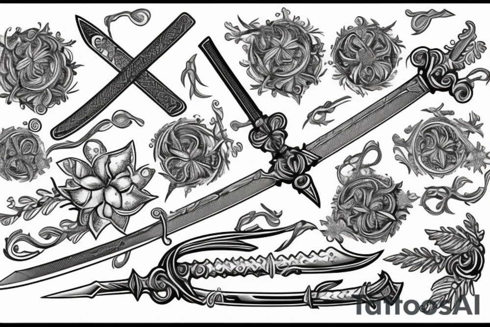 Sword and edelweiss tattoo idea