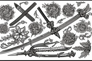 Sword and edelweiss tattoo idea