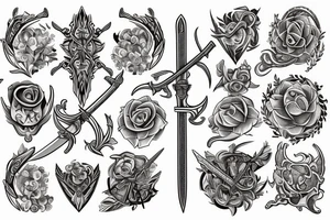 Sword and edelweiss tattoo idea