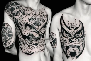 demon mask tattoo idea