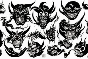 demon mask tattoo idea