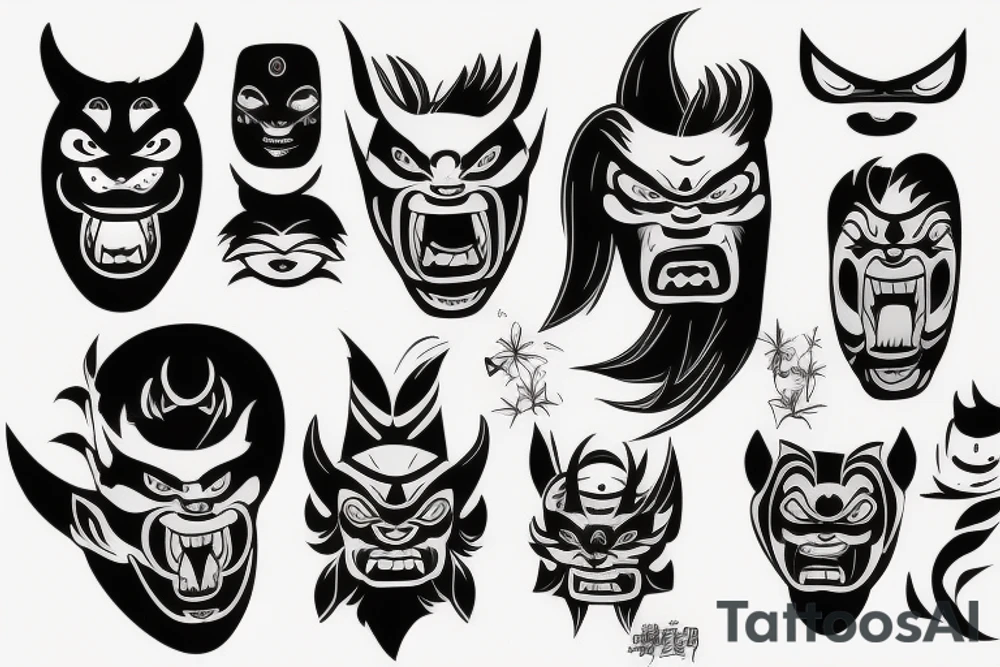 oni mask tattoo idea