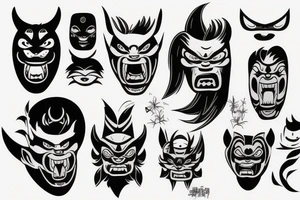 oni mask tattoo idea