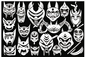 oni mask
with sword tattoo idea