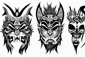 oni mask
with sword tattoo idea