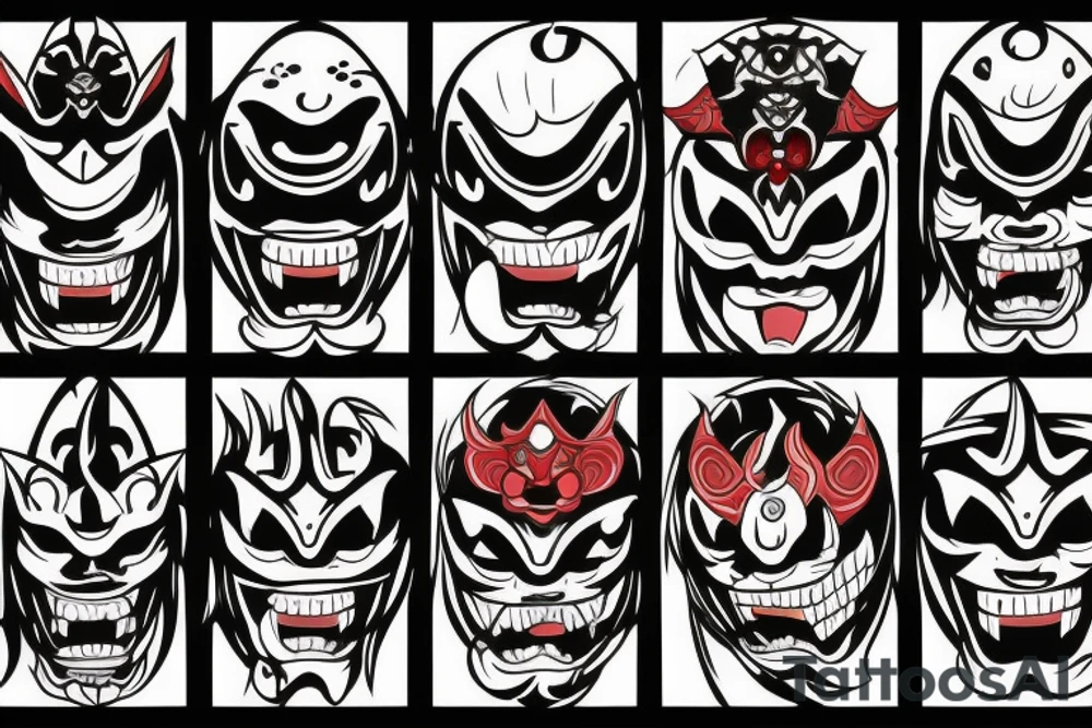 oni mask
with sword tattoo idea