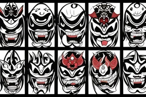 oni mask
with sword tattoo idea