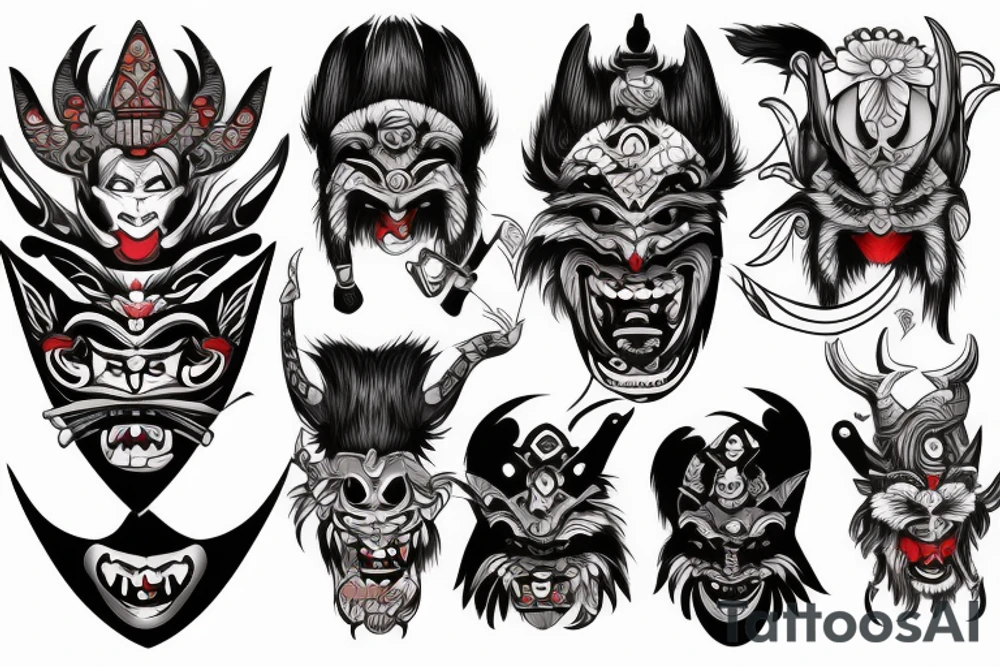 oni mask
with sword tattoo idea