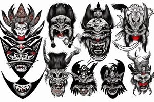 oni mask
with sword tattoo idea