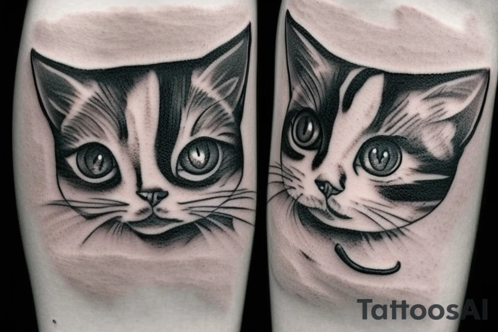 black and white cat with a beer bottle tattoo idea