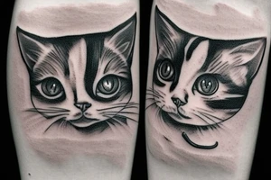 black and white cat with a beer bottle tattoo idea