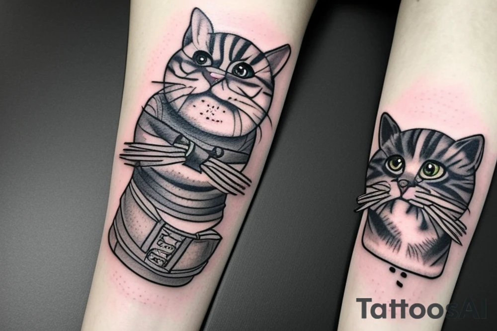 horror cat tattoo idea