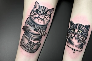 horror cat tattoo idea