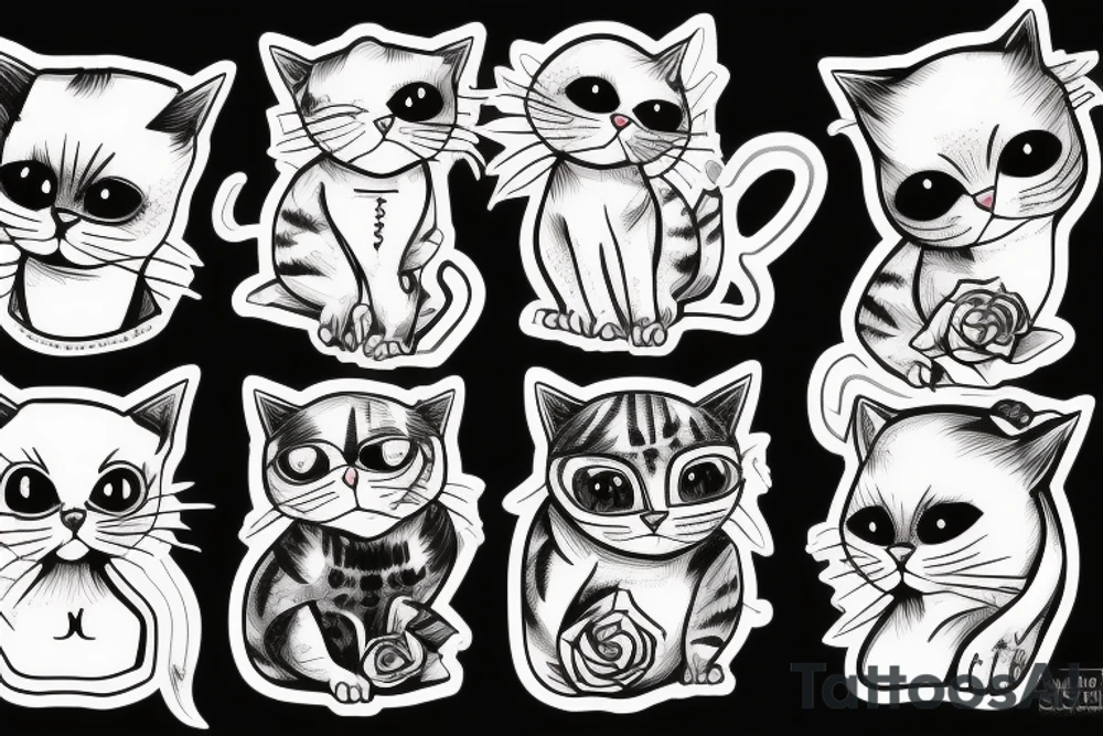 horror cat tattoo idea