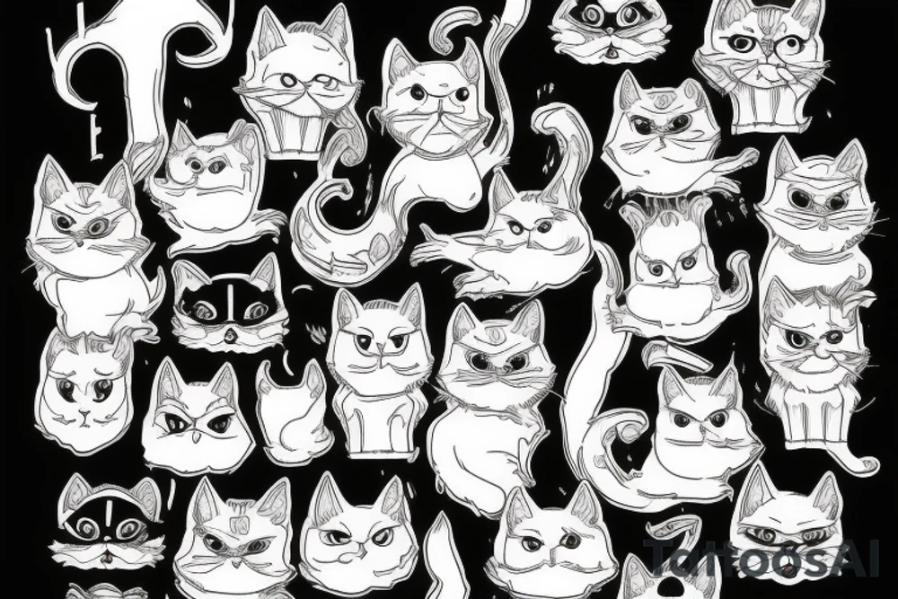 horror cat tattoo idea
