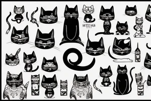 horror ninja cat tattoo idea