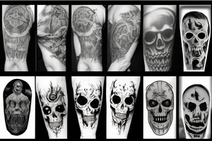 horror themed full sleeve tattoo idea