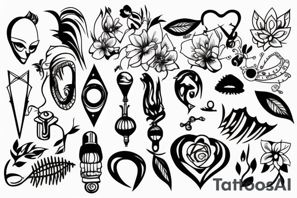 female with gag ball tattoo idea