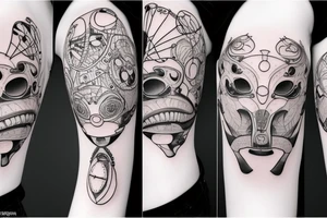 female with gag ball tattoo idea