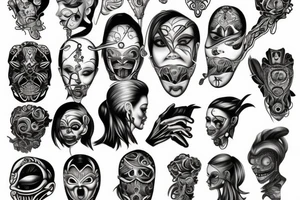 female with gag ball tattoo idea