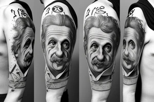 The school of athens but with einstein, 
planck, curie, galileo tattoo idea