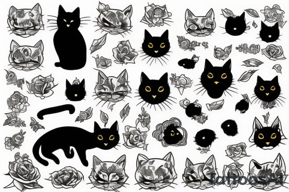 black cat tattoo idea