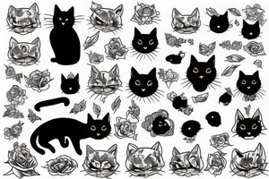 black cat tattoo idea