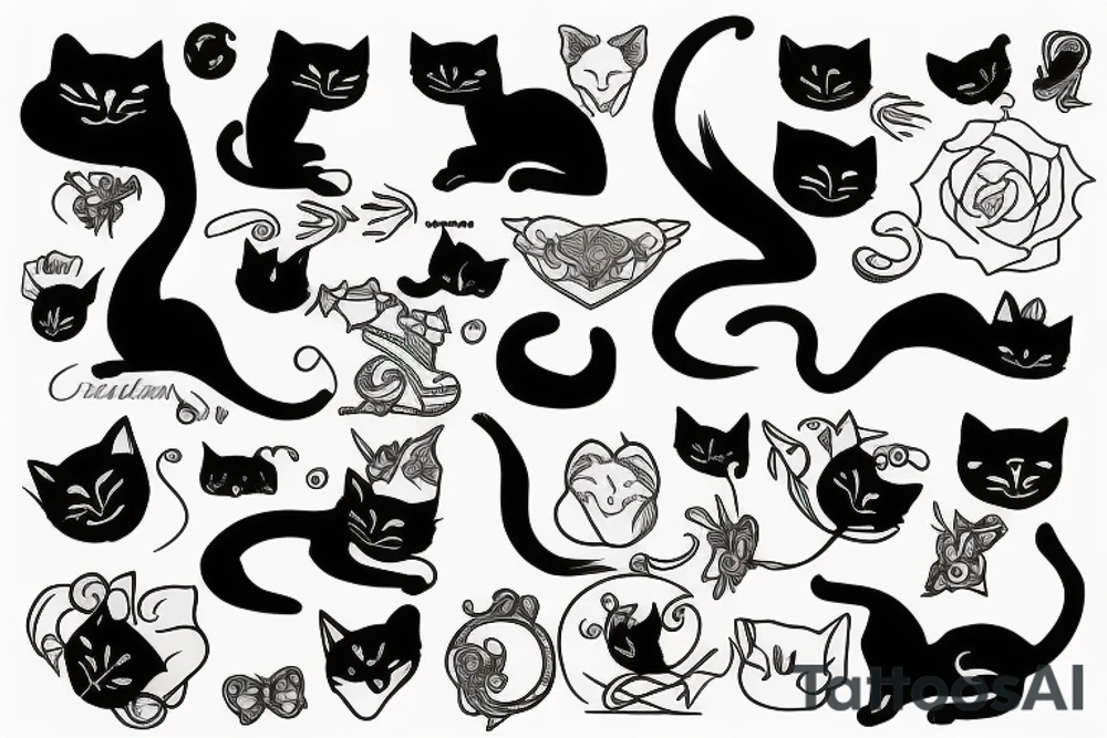 black cat tattoo idea