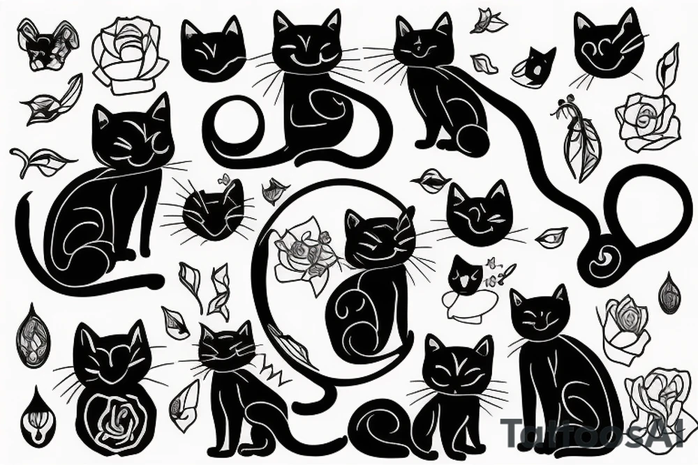 black cat tattoo idea