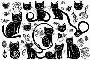 black cat tattoo idea