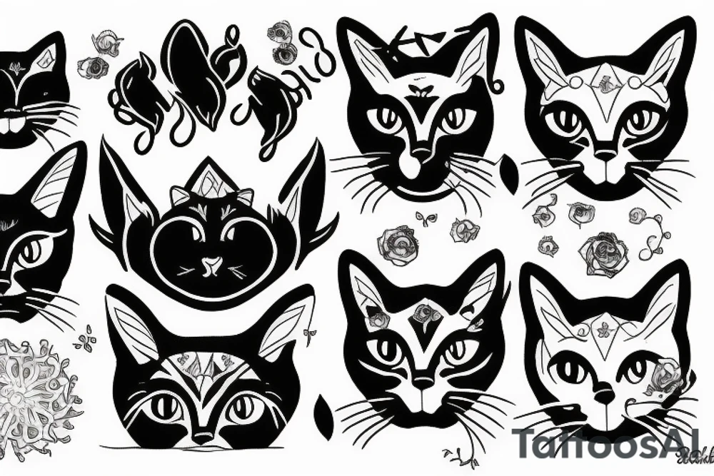 black cat tattoo idea