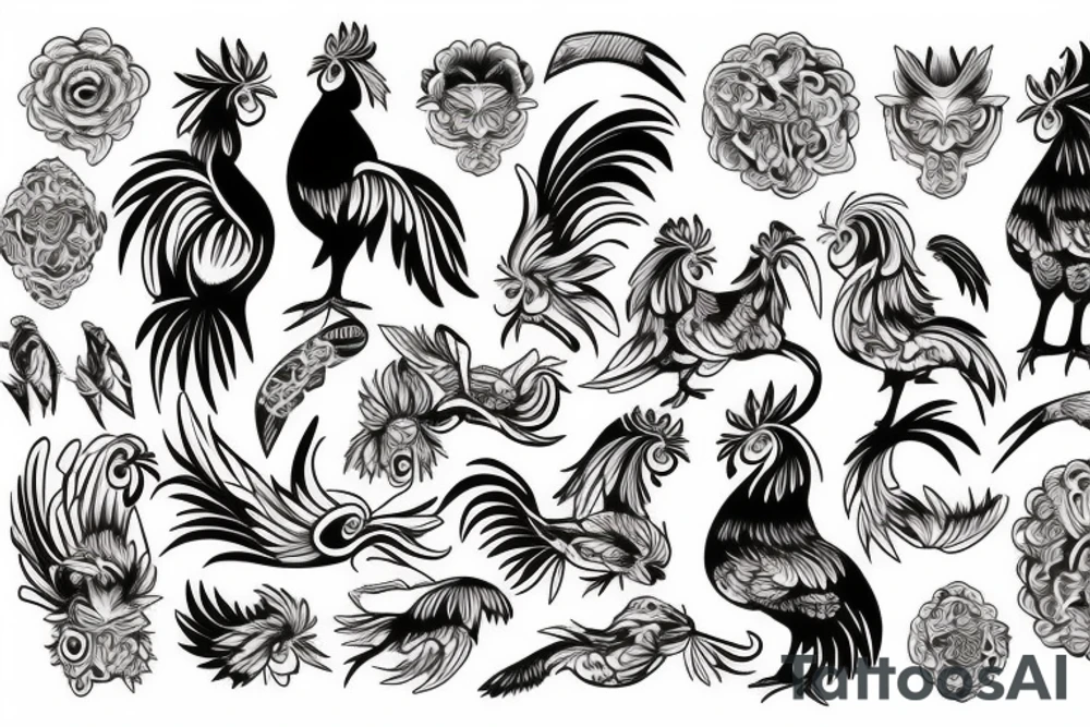 rooster tattoo idea